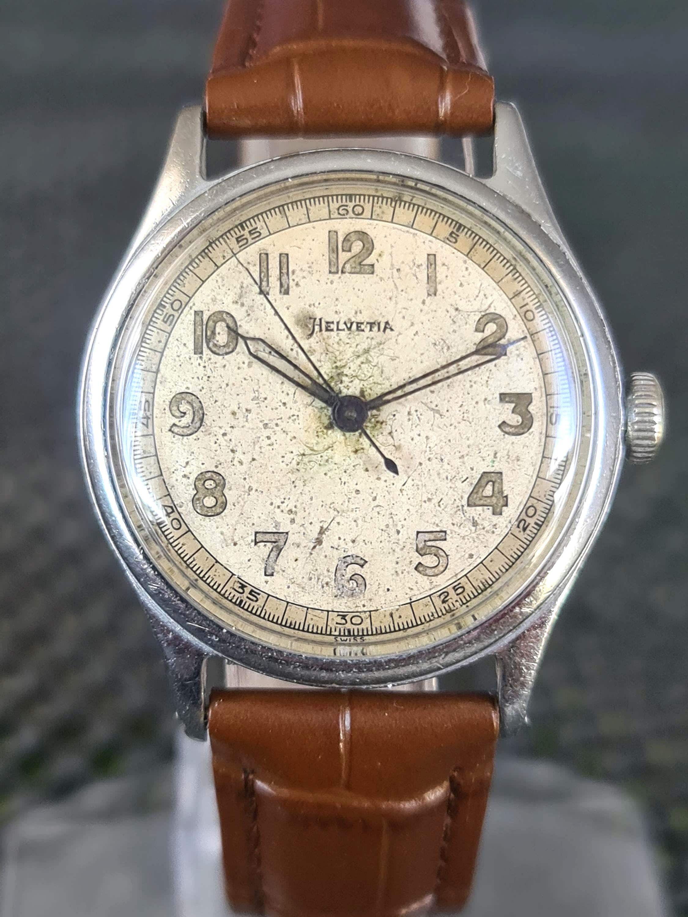Orologio da polso meccanico svizzero vintage anni '40 modello