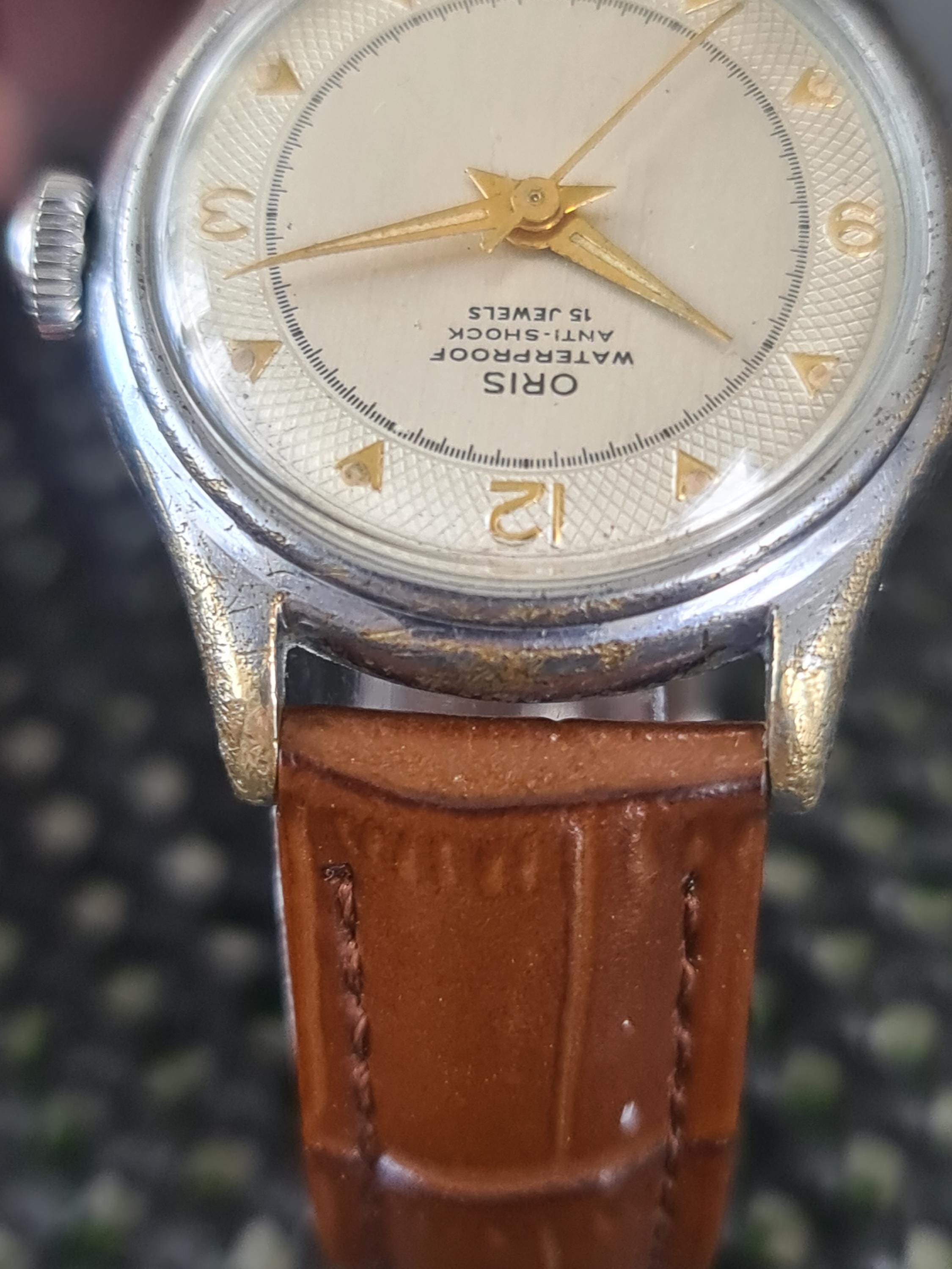 Men s Vintage ORIS 15 Jewels Anti Shock 1950s Swiss Made Mechanical Wristwatch Etsy