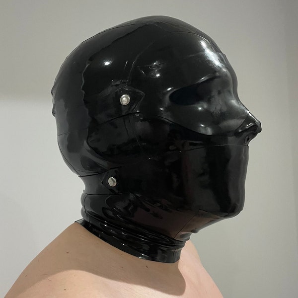 Latex rubber restriction blindfold and mouth cover / NO HOOD!