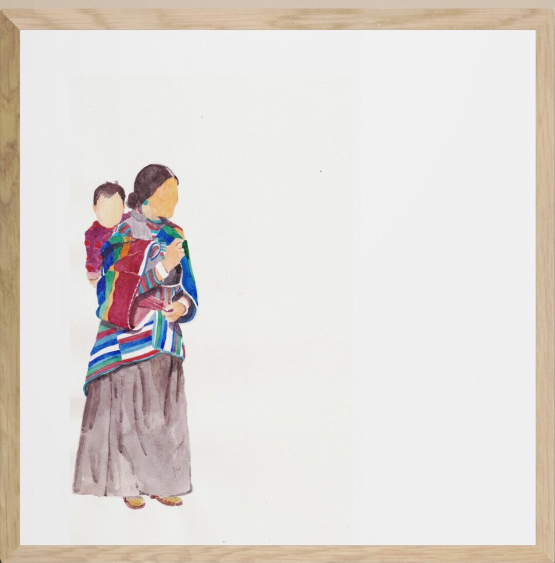 Women in Dolpo Nepal Wall Art Watercolor Nepali Art Original Art Print