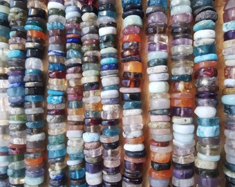 Perles heishi pierre multicolore en brin