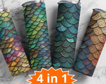 Dragon Scale Skinny Tumbler Wrap, 20 oz Size, Sublimation Design, PNG Template Picture, Goat Tumbler Print, 4 in 1, Digital Download