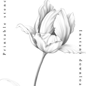 Tattoo Design Tulip Flower Printable Stencil Custom Tattoo Design ...