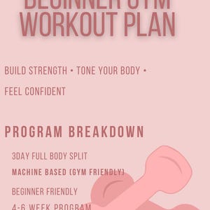 Beginner Gym Workout Plan | 3-Day Full Body Split, Machine Based (PDF Guide)