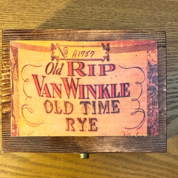 Rye Whiskey Stones Set - Old Rip Van Winkle Rye, Granite Stones, Tongs, 2 Logo Coasters, Wood Case