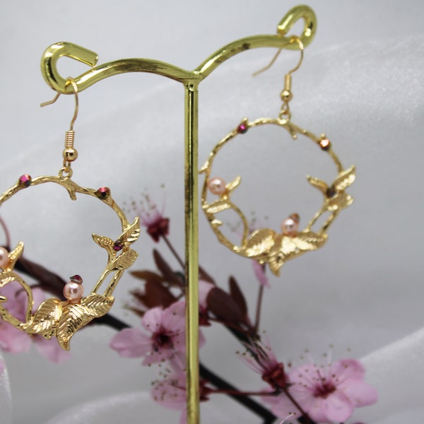 Sakura Ringe Ohrringe in gold