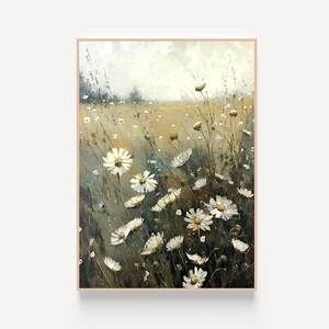 Vintage Wildflower Wall Art Print,  Wildflower Oil Painting Wall Print, Printable Wall Art, Digital Download, Original Oil Painting Print