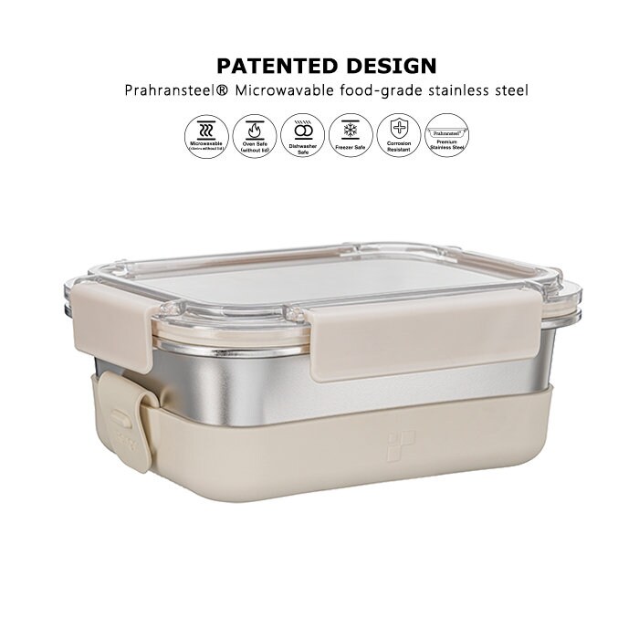 Double Box Microwaveable Stainless Steel Lunch Box - Microwaveable