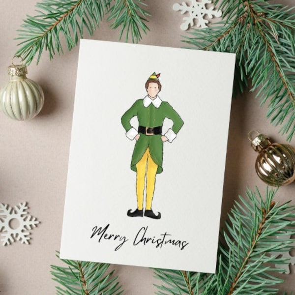 Elf Buddy Christmas Card Printable, Printable Christmas card, Holiday Card Printable, Christmas Card Elf, Buddy the Elf, Ready to print