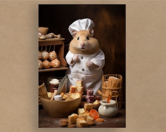 Hamster Chef Card | Birthday Cards | Cards for all occasions | Adorable animals in costumes | Envelope included