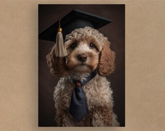 Cockapoo Graduation Greetings Card | Congratulations Cards | Cards for all occasions | Adorable dogs in costumes | Envelope included