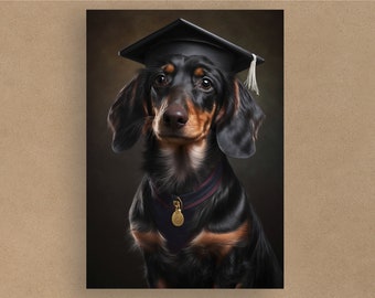 Dachshund Graduation Greetings Card | Congratulations Cards | Cards for all occasions | Adorable dogs in costumes | Envelope included