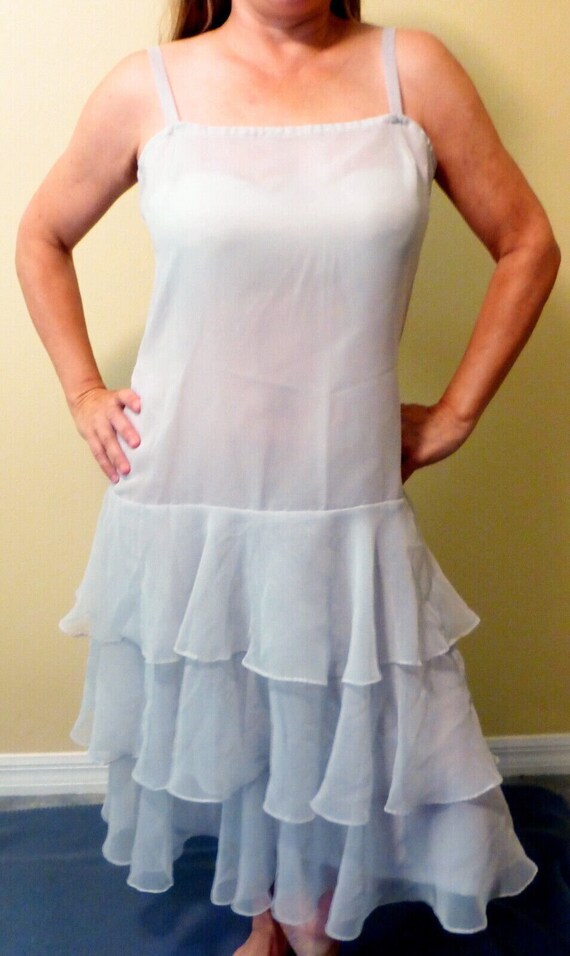 Elegant Jack Bryan Stylish Vtg Subtle Gray 3 Tiered Chiffon Lined Dress M  Evc - Etsy