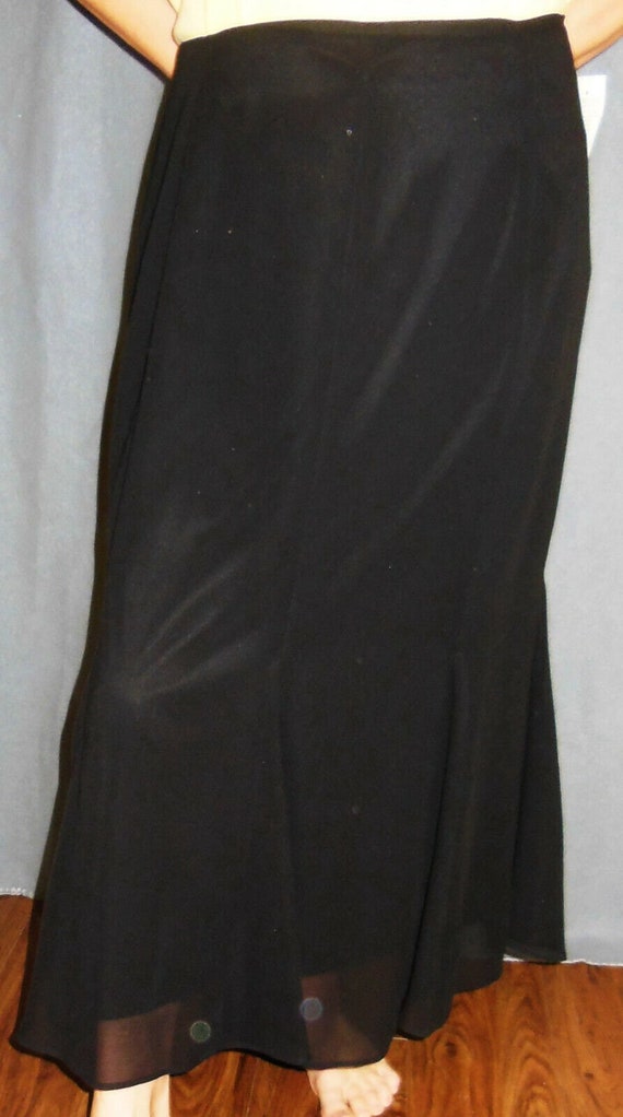 Msk Sylish Black Layered Chiffon Skirt Zipper Ela… - image 1