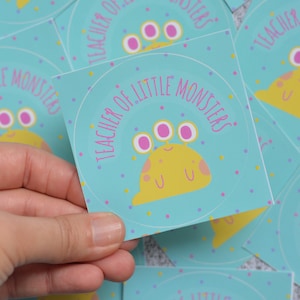Teacher of Little Monsters Sticker|Preschool Teacher|Daycare Teacher|Teacher gift|Kindergarten|Water bottle Sticker|Laptop Sticker