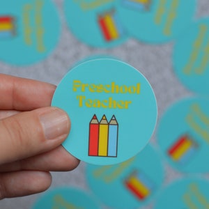 Preschool Teacher|Circle Sticker|Daycare Teacher|Teacher gift|Water bottle Sticker|Laptop Sticker