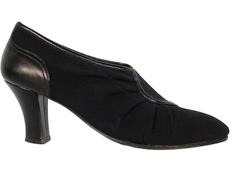 THIERRY RABOTIN Vintage Geraffte Mikrofaser / Leder Pumps 35.5/ 5.5