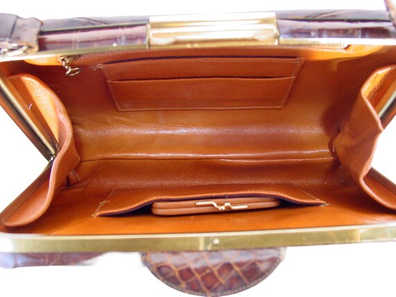 DEITSCH Bros 50's VINTAGE Alligator Handbag Purse… - image 9