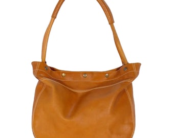 Borsa a tracolla Hobo Slouchy Snap in pelle color cognac vintage FURLA