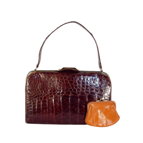 DEITSCH Bros 50's VINTAGE Alligator Handbag Purse… - image 1