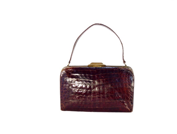 DEITSCH Bros 50's VINTAGE Alligator Handbag Purse… - image 3