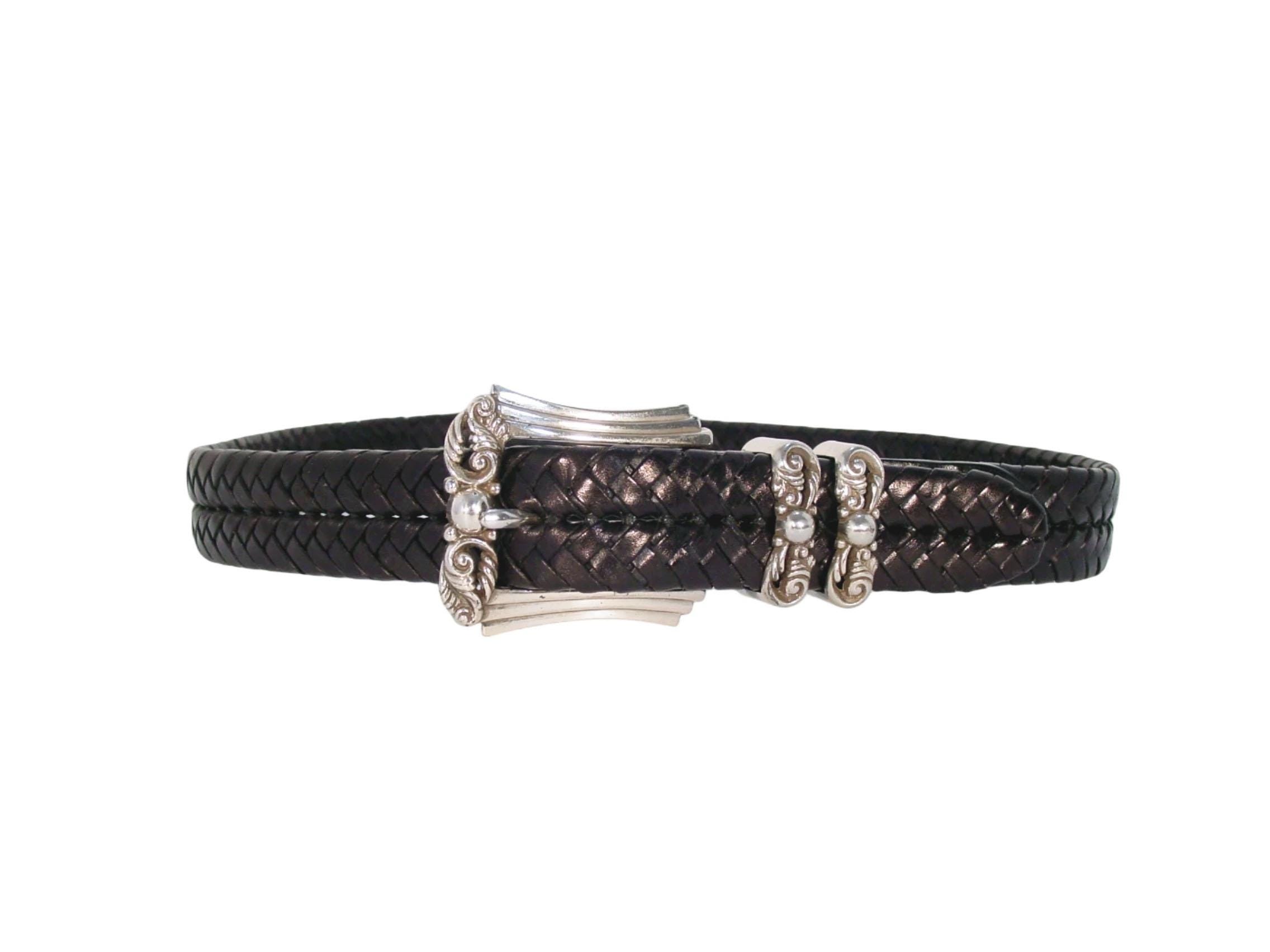 BRIGHTON Braided Leather Belt 97083 Women display picture 1