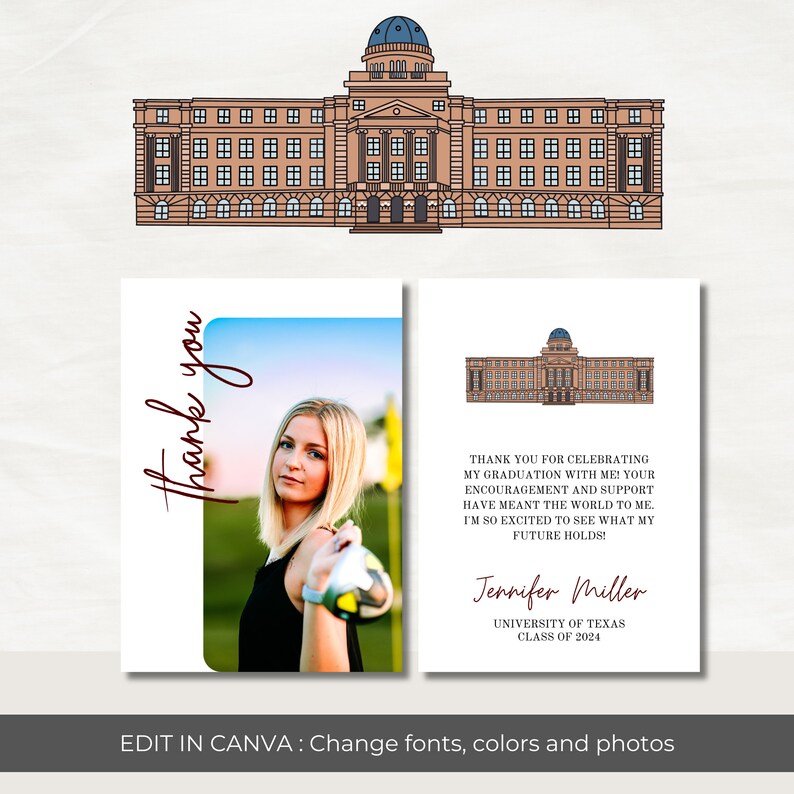 Texas A&M University Graduation Invitation Template, TAMU Minimalist Grad Announcement, Academic