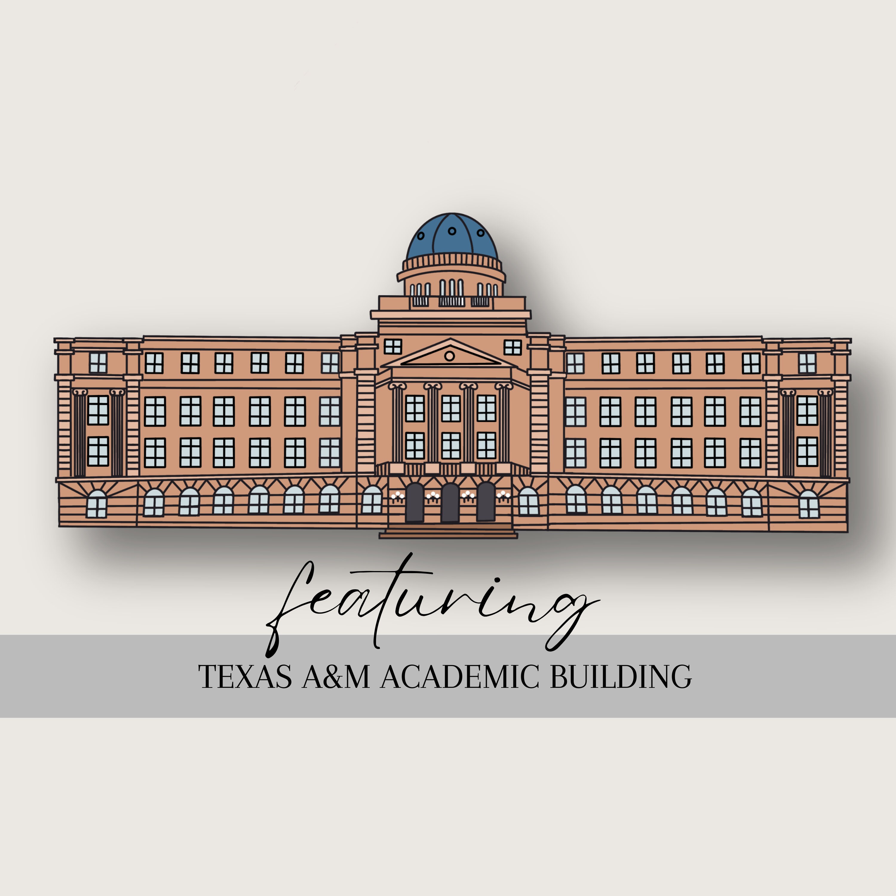 Texas A&M University Graduation Invitation Template, TAMU Minimalist Grad Announcement, Academic