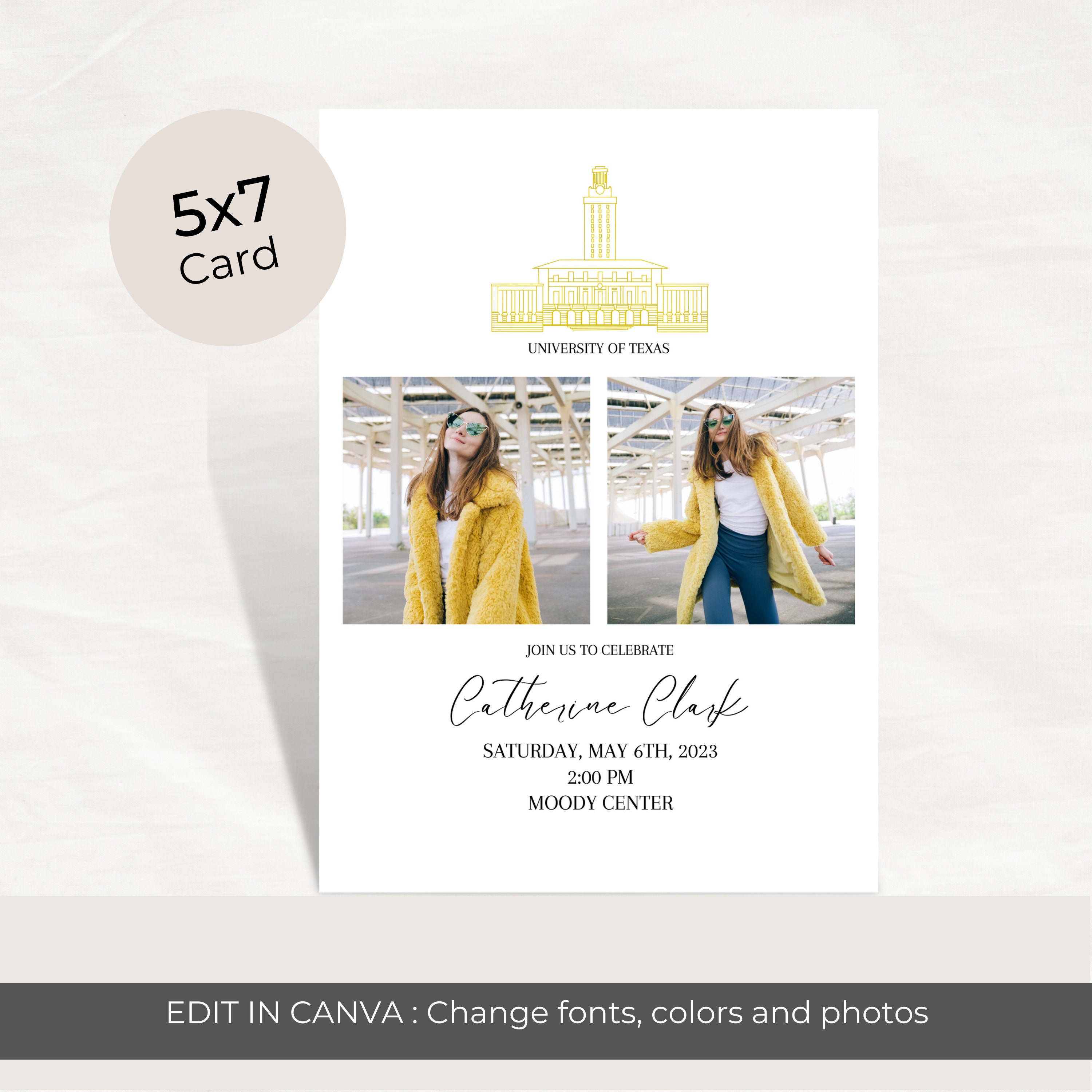 Utcom Invite University of Texas Graduation Party Invitation Template, Minimalist ...