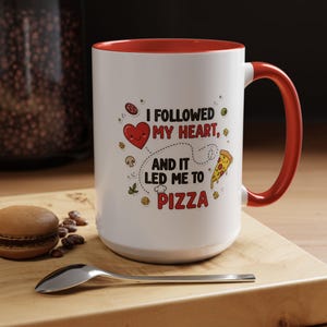 Pizza Liebhaber Kaffeetasse Herz Pizza Becher Weihnachtsgeschenk Feinschmecker Becher Pizza Zitat Geschenk Keramik Teetasse, Küche Dekor Pizza Party Favor