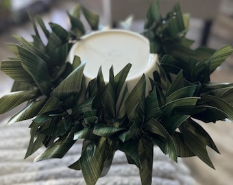 Double Ti Leaf Ribbon Haku Lei Po'o: Hawaiian Celebration Headband