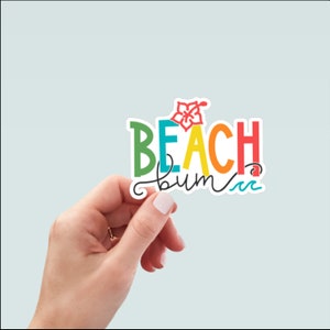 BEACH BUM sticker Island Vibe Stanley Cup water bottle, laptop, diary journal notebook back to school gift for her her teen students teacher