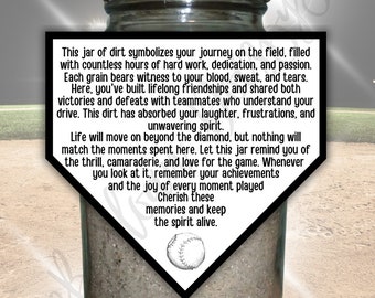 Jar of Dirt Baseball tag, Baseball memory, printable baseball, Memory of baseball, Sentimental Sign, Senior Gift Baseball Softball