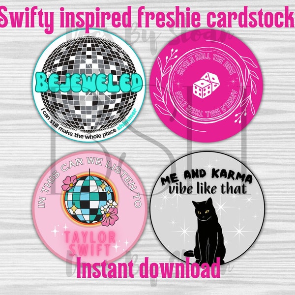 Swiftie PNG bundle, Swifty, Taylor freshies, digital cardstock download, freshie cardstock, car coaster, Swift PNG images, circle cardstock