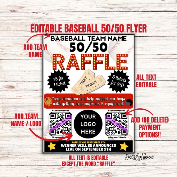 Baseball Raffle Ticket Template