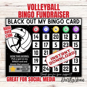 Volleyball-Spendenaktion BINGO, black out my board, Beachvolleyball-Team-Spendenaktion, Wunschdatum zum spenden, Kalender, Bezahlung des Datums, Reverse BINGO
