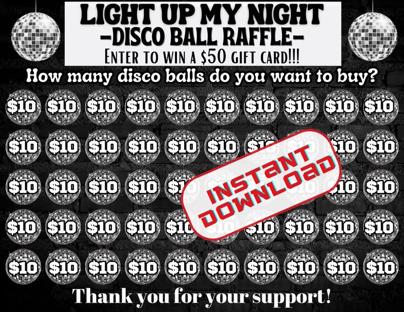 Dance Raffle Disco Raffle Black Out My Board, Disco Dance Raffle, Flyer, Fundraiser ...
