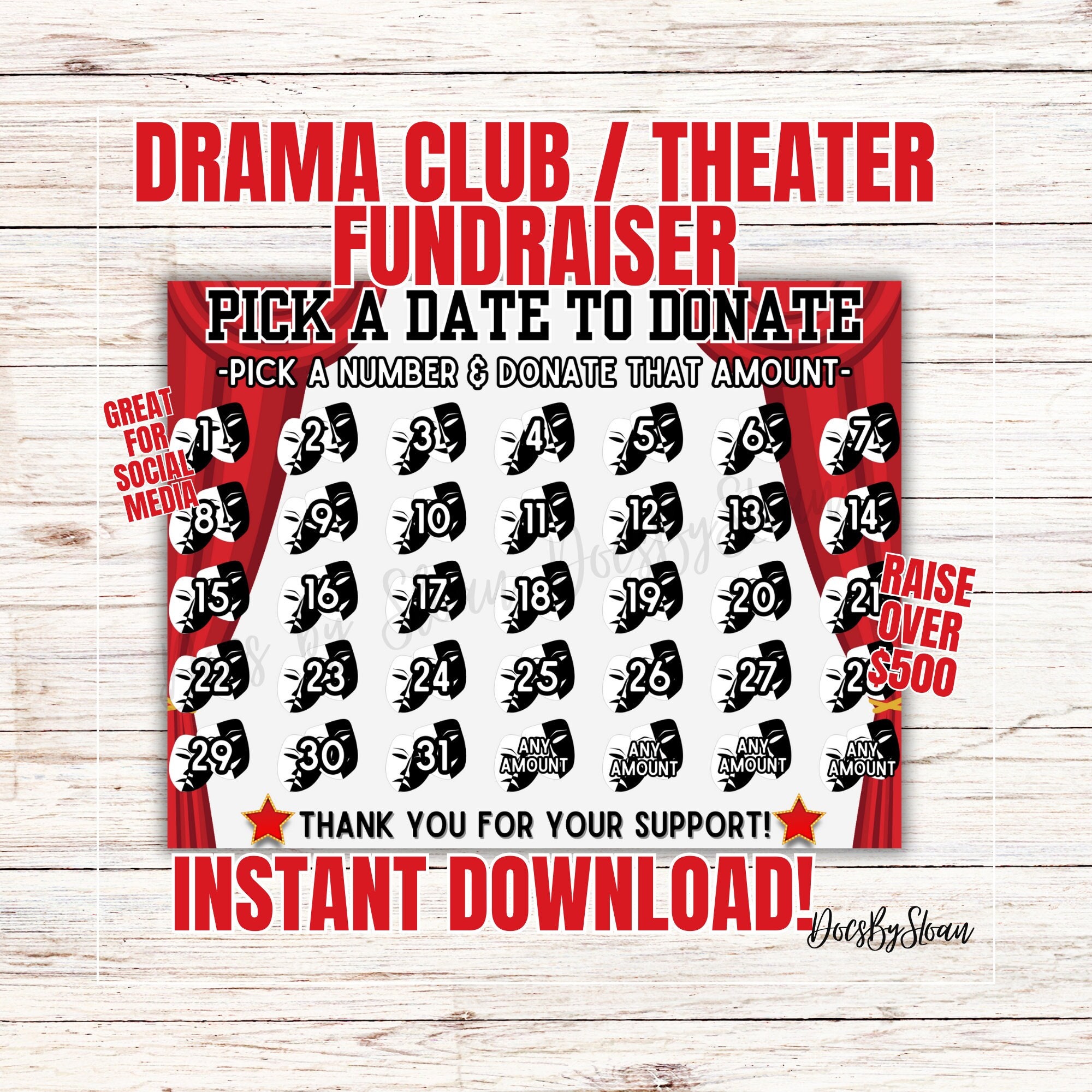 Drama Club Pick a Date to Donate, Black Out My Board Theater Pay