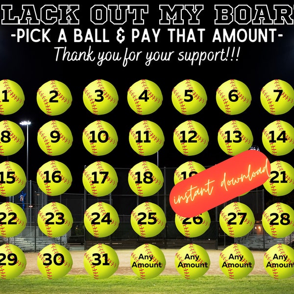 Donation Calendar Softball Etsy