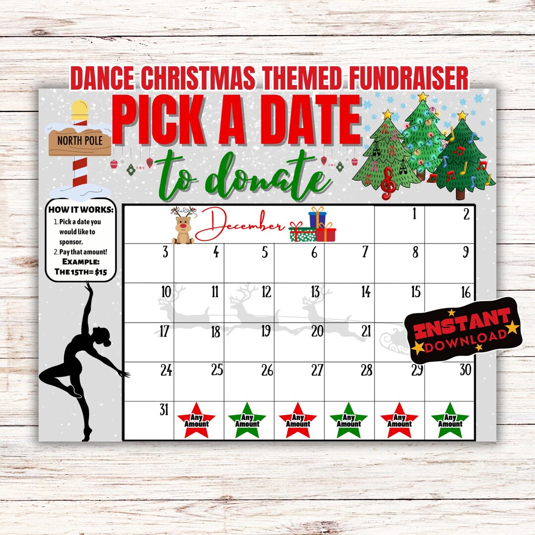 Dance December Christmas Pick a Date to Donate, Fundraiser, Pay the ...