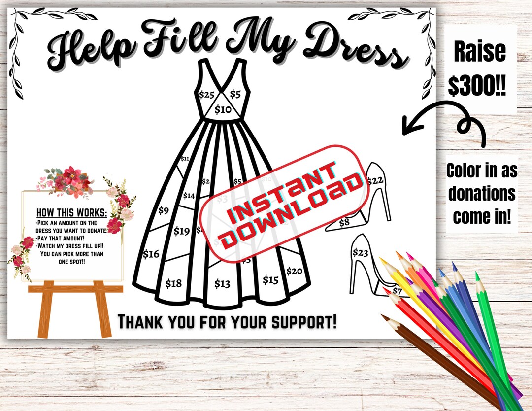 Fill My Dress, Prom Fundraiser, Pageant Dress, Wedding Dress, Black Out ...