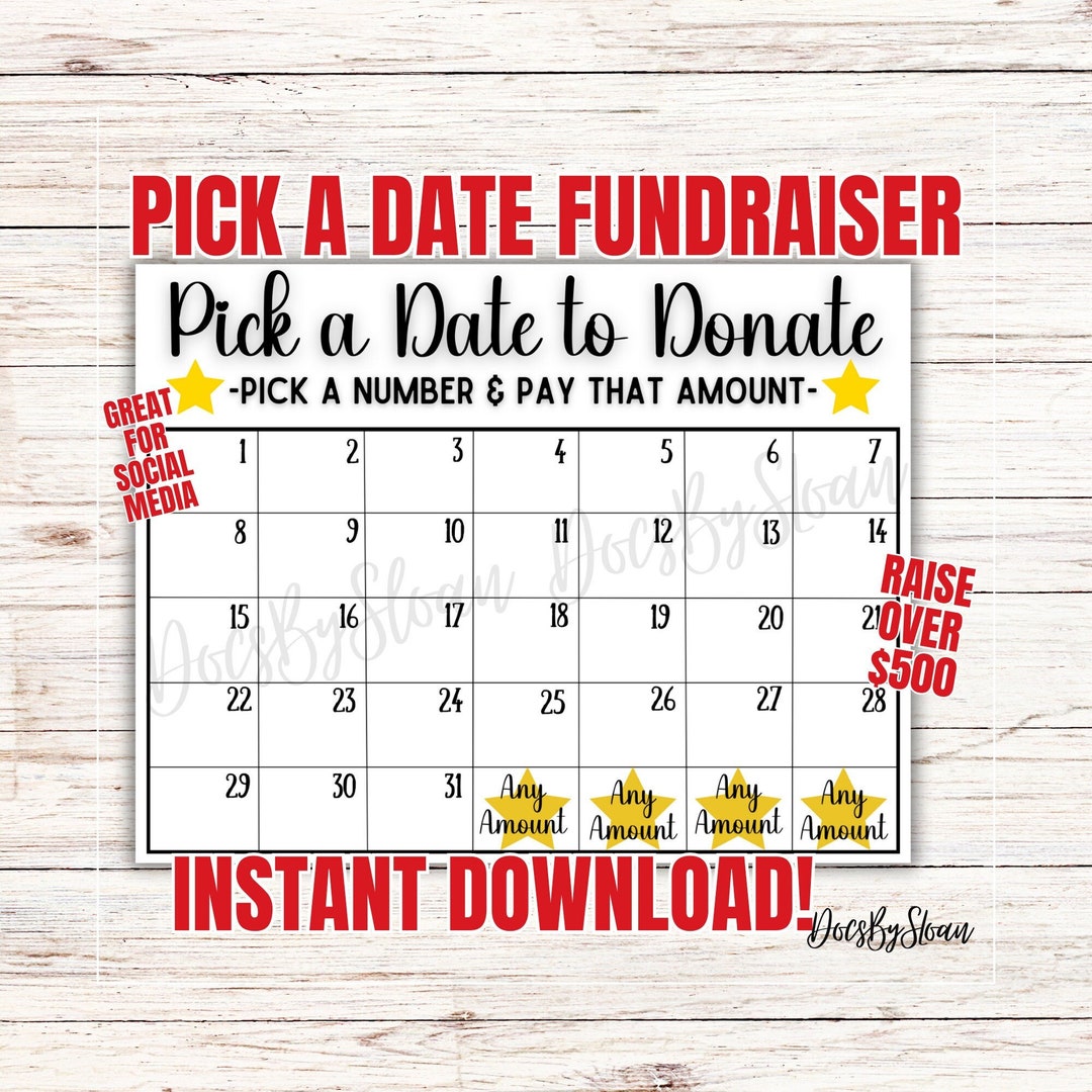 Pay The Date Calendar Fundraiser 