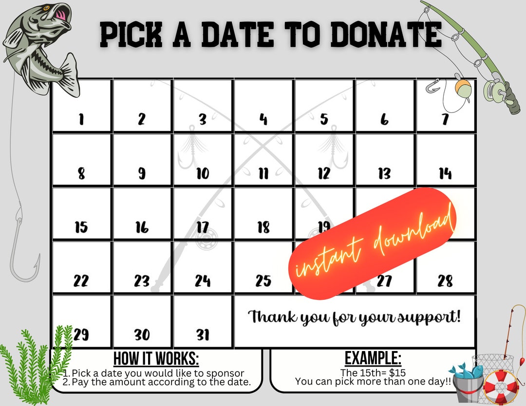 Fishing Pick a Date to Donate, Fishing Team Fundraiser, Fishing Fundraiser, Pay for Your Day
