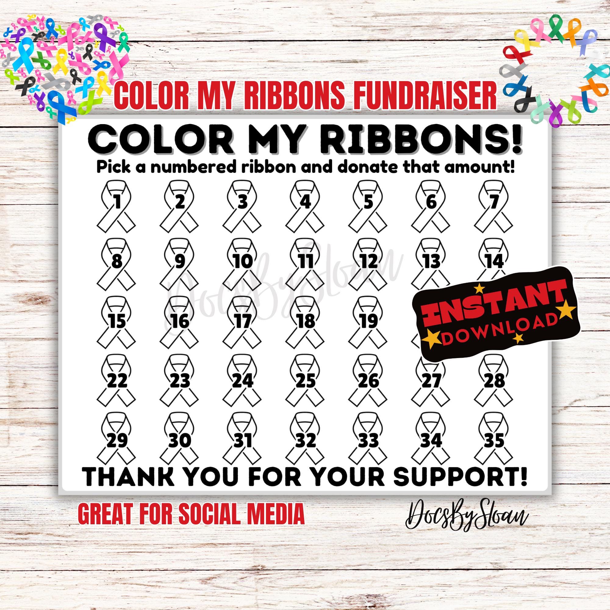 Color My Ribbons, Fill My Ribbon, Cancer Fundraiser, Cancer Awareness ...