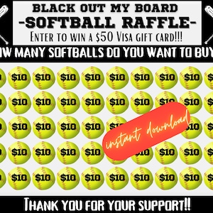 Softball Black out my board, Softball Verlosung, Flyer, Softball Spendenaktion, Wähle ein Datum zum spenden, bezahl das Datum, Softball Kalender Spendenaktion