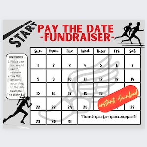 Track & field Cross Country pick a date to donate, cross country pick a date fundraiser, pay the date, track field fundraiser