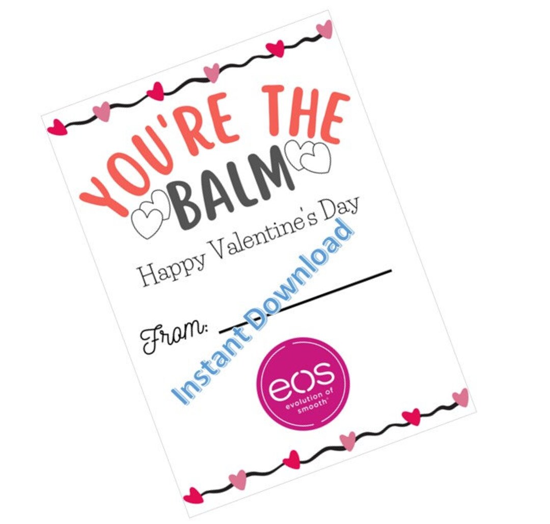 5x7 Eos Valentines Day Card, Valentines Day Card, Printable Valentines ...