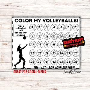 VOLLEYBALL fundraiser, black out my board, pick a date to donate Fundraiser, pay the date,  color my fill my, sponsor my season fundraiser