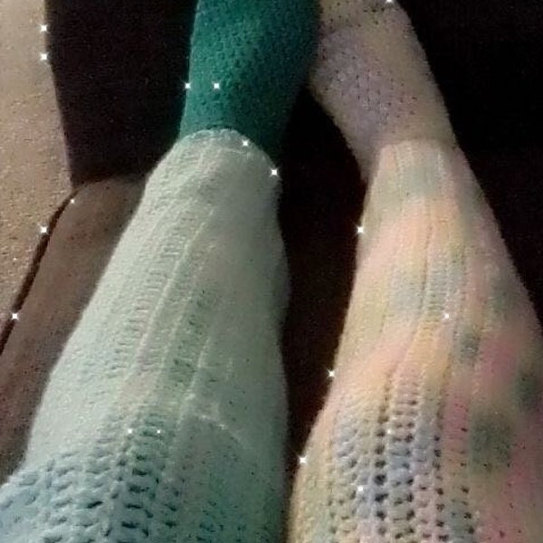 Knee high crochet socks