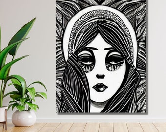 Wall Art for Hair Salon, Salon Black Hair Art Wall Decor, Hair Salon Art Wall Decor  Digital Download, DigitalPrintCurio 113